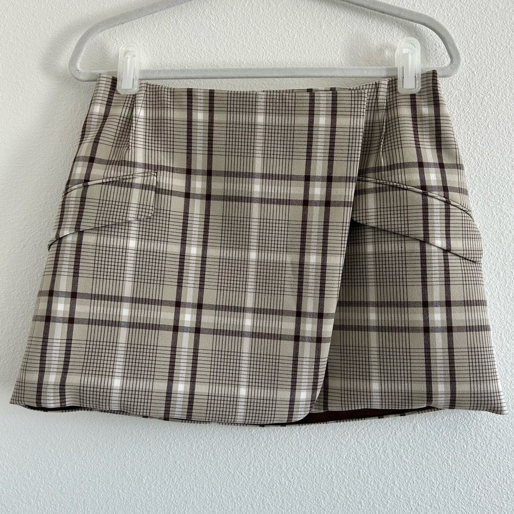 Simkhai Payton Plaid Wrap Mini Skirt - Picture 2 of 6